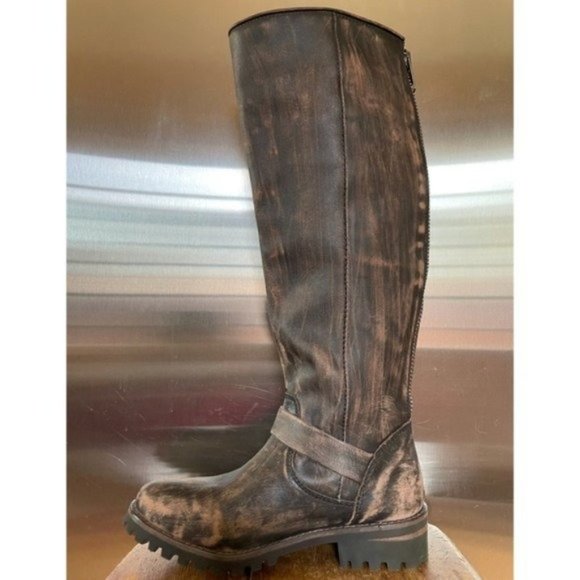 Freebird by Steven Bettle Battle Brown Distressed Leather Engineer Boot 7 - Picture 5 of 15